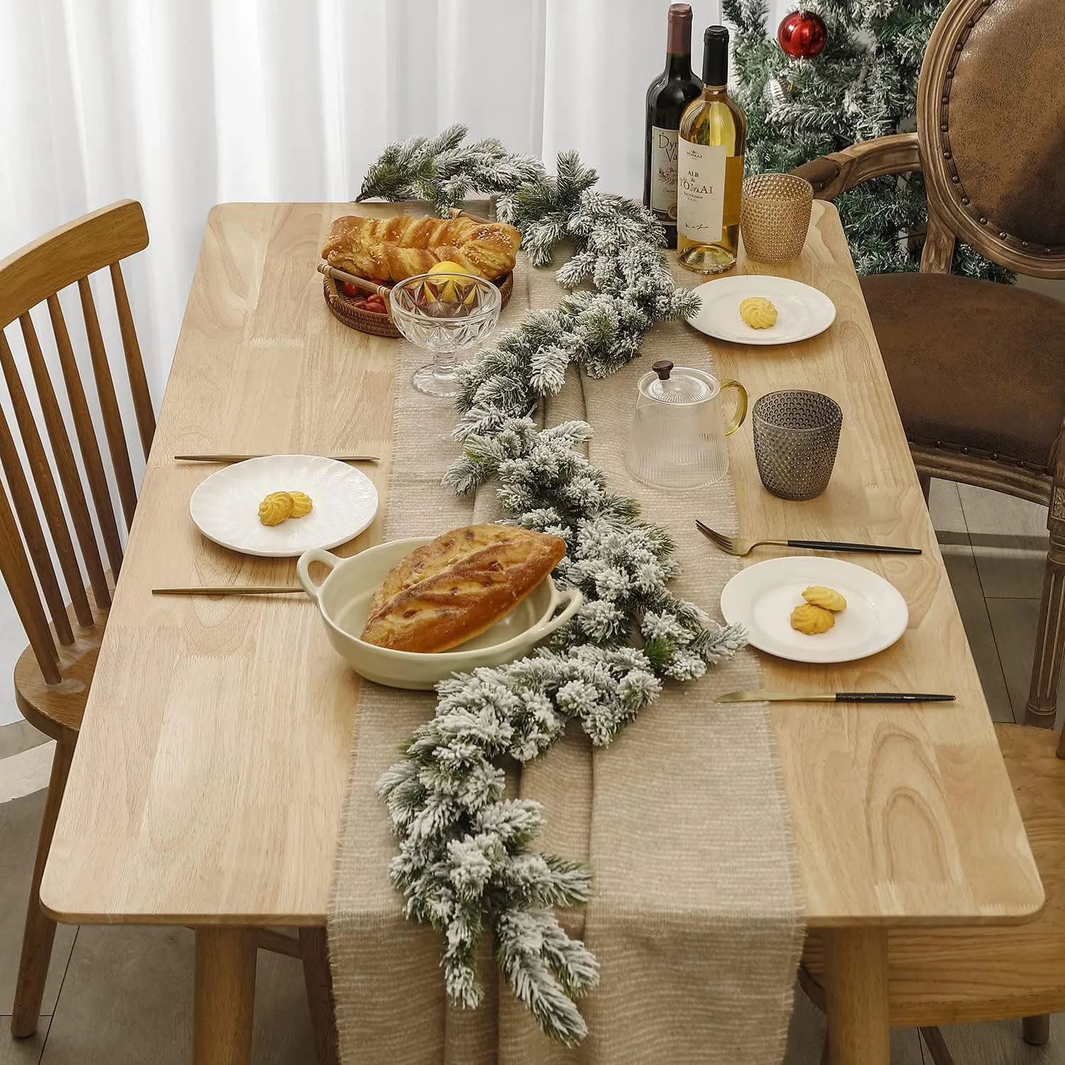 Рождественская гирлянда из кедра длиной 6 2 фута праздничное украшение снежный