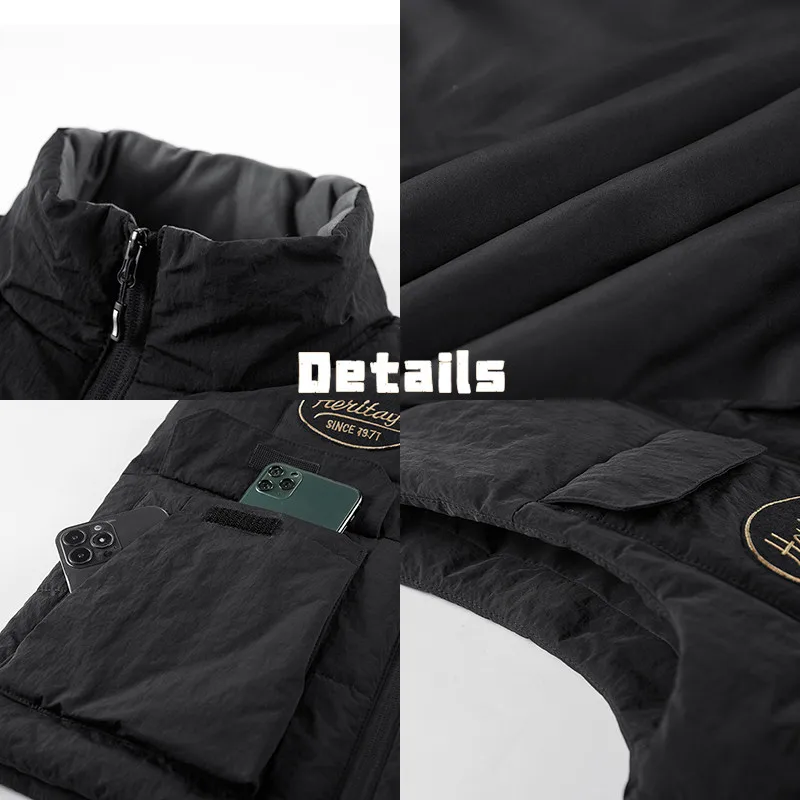 Мужская зимняя бархатная куртка-карго без рукавов плотная теплая флисовая