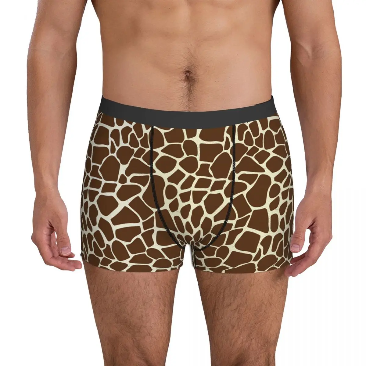 

Нижнее белье с изображением жирафа, коричневые трусы-боксеры с животным принтом на заказ, качественные мужские трусики, забавные шорты, трусы, идея для подарка
