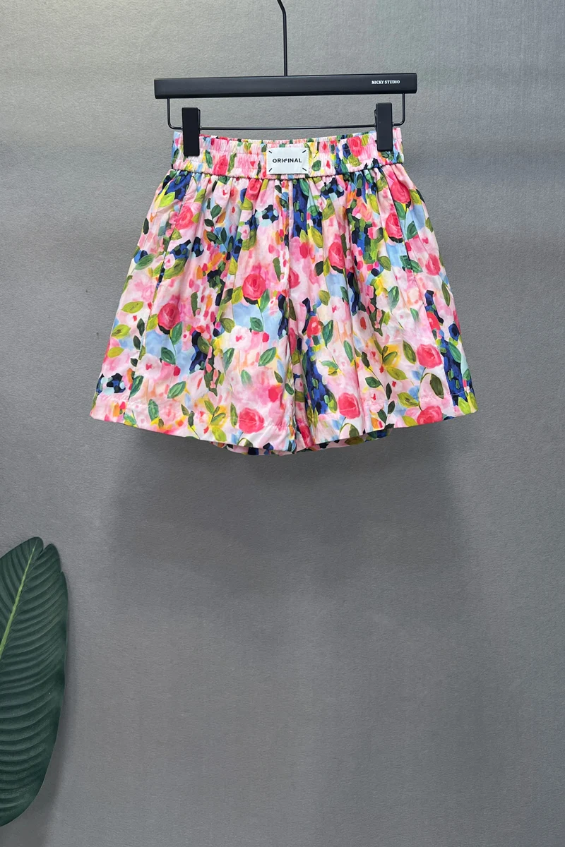 Trendy Fashionable Printed Shorts Women 2023 New Summer All-match Elastic Waist Floral Shorts Loose Casual Hot Pants Streetwear