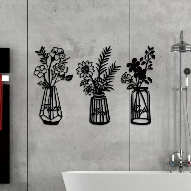 

Metal Home Hanging Wall Art Lightweight Rustic Hanging Wall Flowers Decor Natural Themed Wall Decors For Home Bedroom Dining