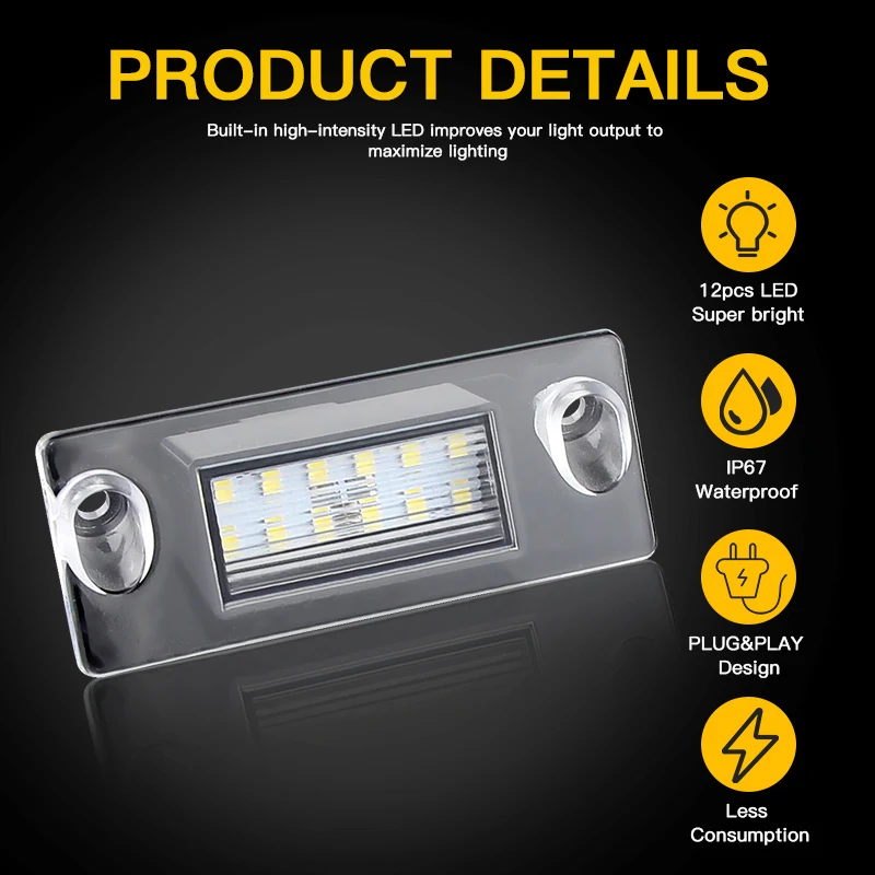 2 шт. светодиодные лампы освещения номерного знака для Audi A4 B5 95-01 S4 Avant 96-03 A3 8L S3