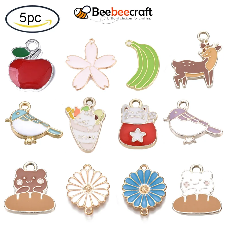 

5PCS Alloy Enamel Pendants Light Gold Banana Lime Green 29x17x2mm Hole: 2mm Fashion Jewelry