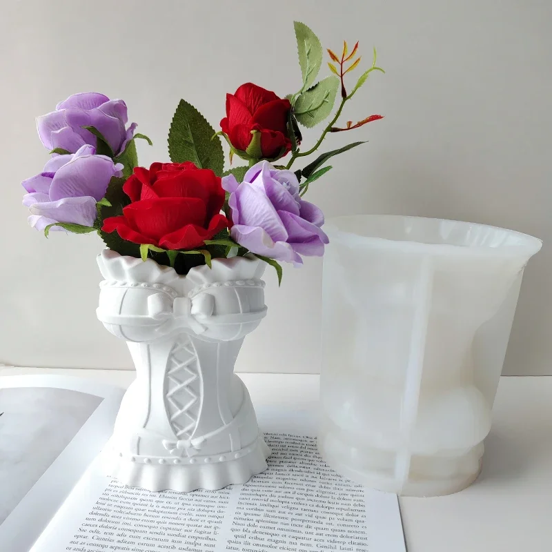 3D корсет ваза силиконовые формы женское платье гипсовая форма для цветочного