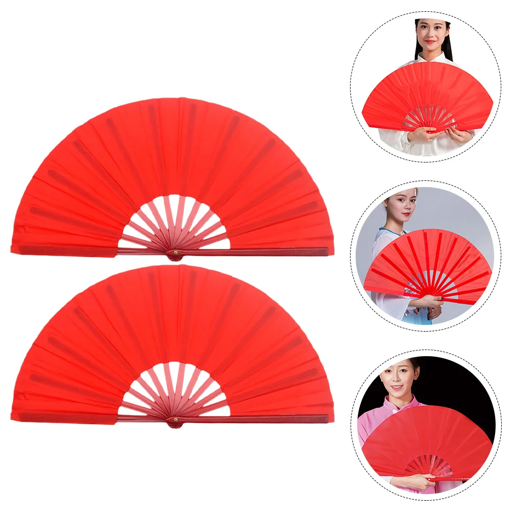 

2pcs Chinese Style Cosplay Folding Fans Fan Wall Decor Festival Fans Performance Folding Fans Kung Fu Hand Fans