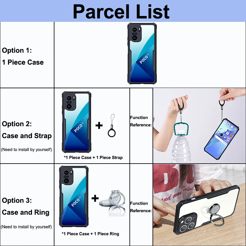 For POCO F3 Case, Xundd Airbag Case, Transparent Bumper Cover Shockproof Fitted Shell For Xiaomi POCOPHONE POCO F3 F4 GT Case