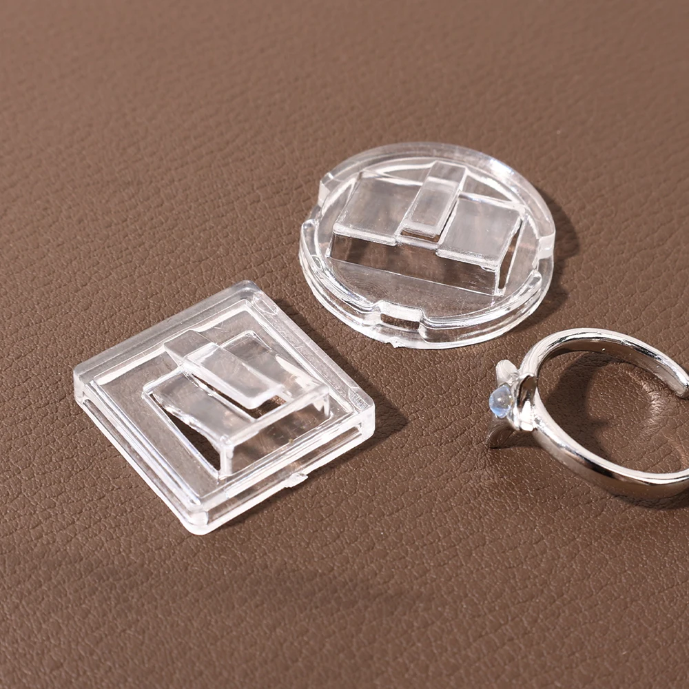 

Пластиковая витрина для колец, прозрачный мини-держатель для колец, круглая подставка для хранения ювелирных изделий, органайзер для колец, витрина, декоративный зажим для колец