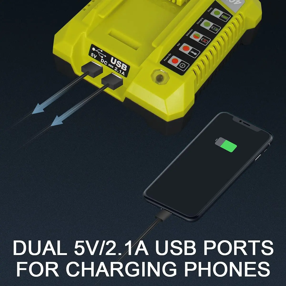 OP401 Сменное зарядное устройство совместимое с литий-ионным Ryobi 40 вольт OP4015 OP4026