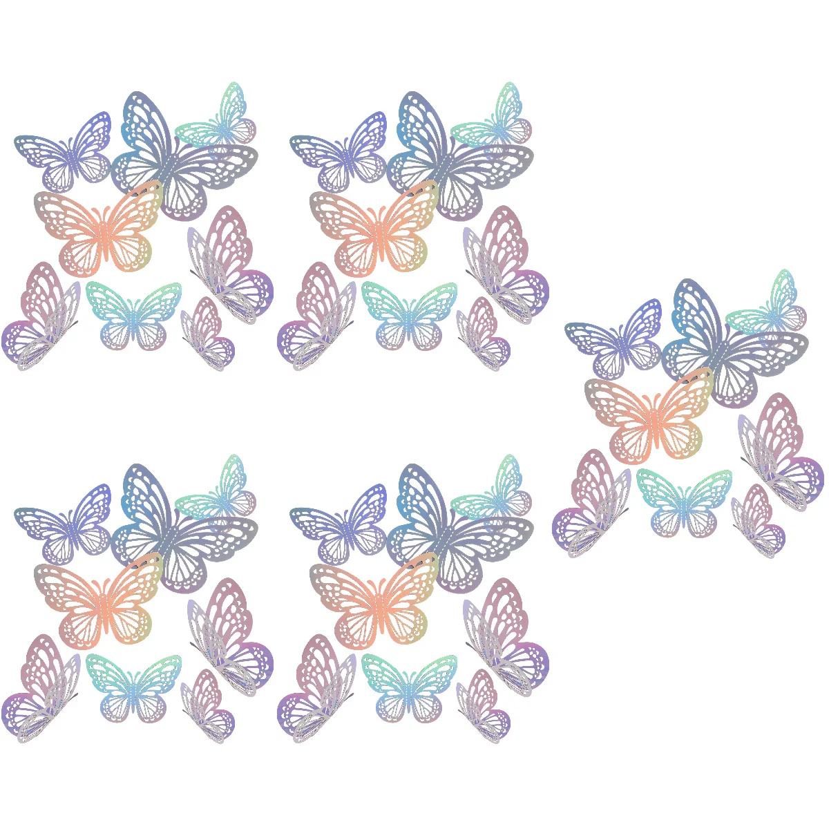 

360 Pcs Butterflies Wall Stickers Wall Decals Decors 3D Decorative Stickers