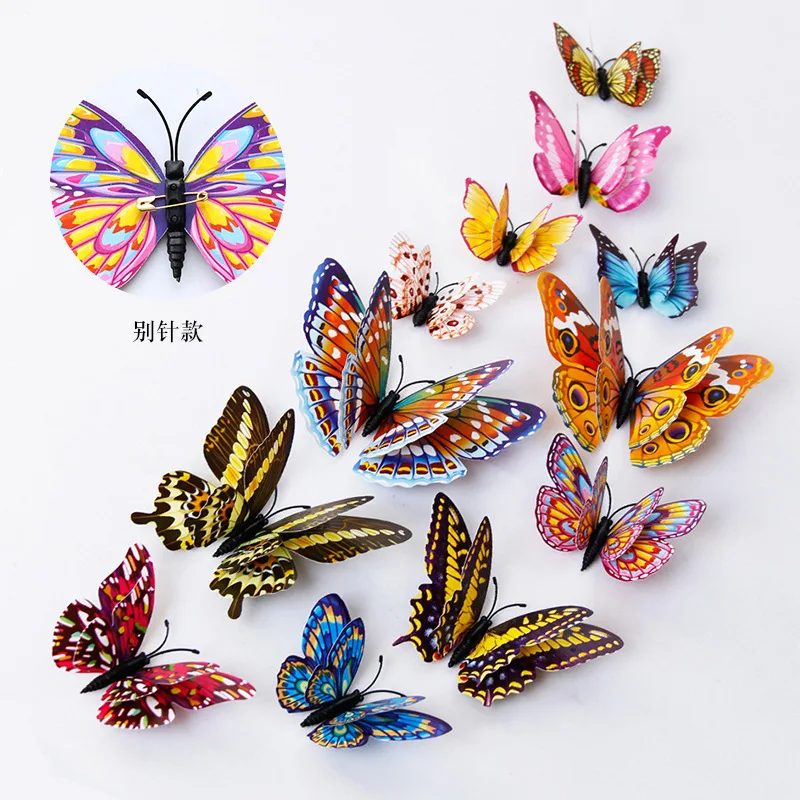 

Outai Park of 24pcs Creative Luminous Double 3d Simulation Butterfly Wall Stickers Living Room Bedroom Decoration Home Decor