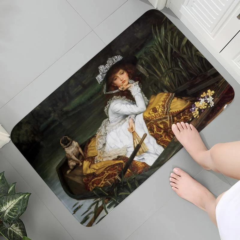 

Doormat Living Room Bathroom Carpet Soft Flannel Rug Hallway Mats 3D Kid Room Classical Paintings Mat bedside Area Rugs