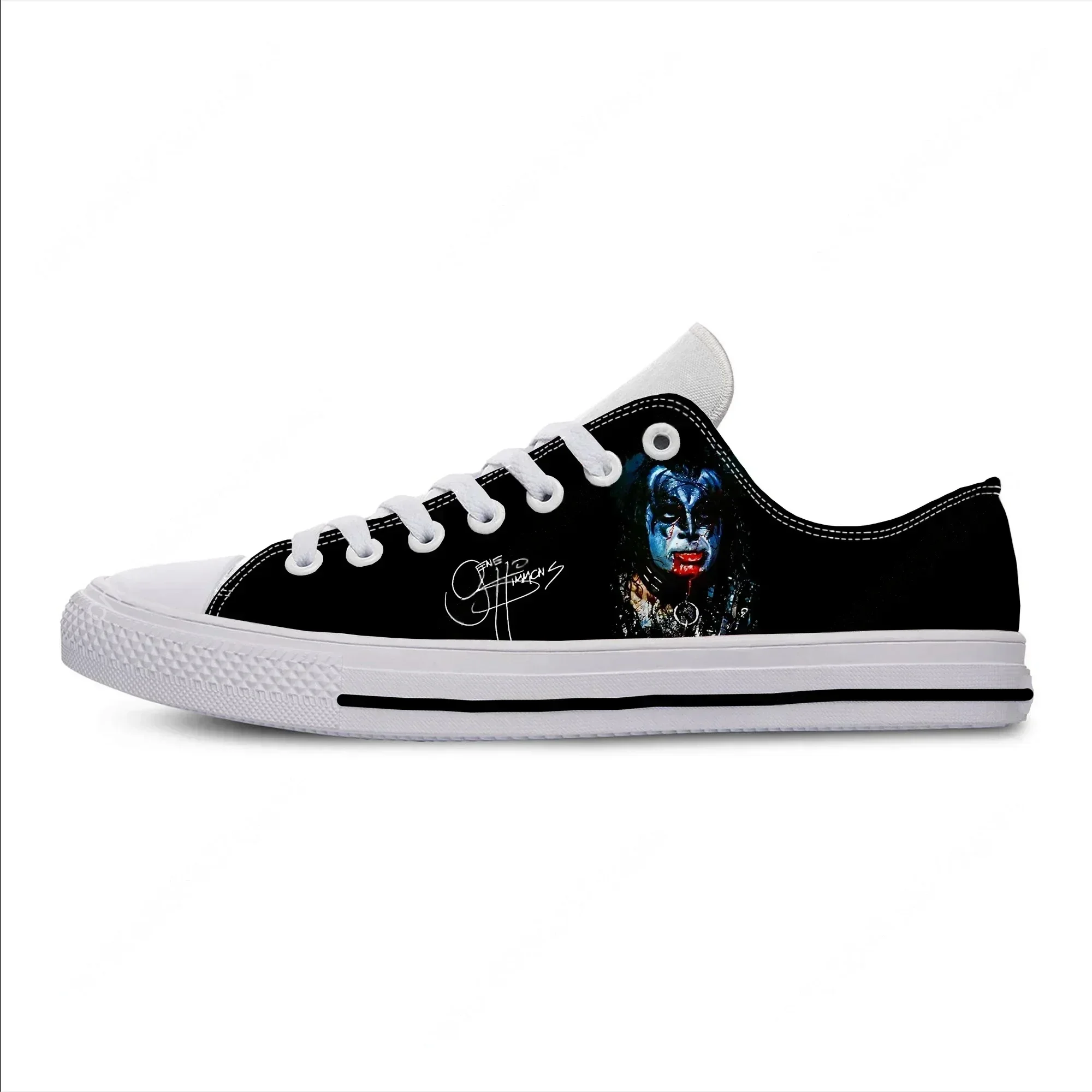 Фото Кроссовки Gene Simmons Low Top Sneakers Kiss для мужчин, женщин и подростков, повседневная обувь, кеды для бега, легкие кроссовки с 3D-печатью для косплея. №2