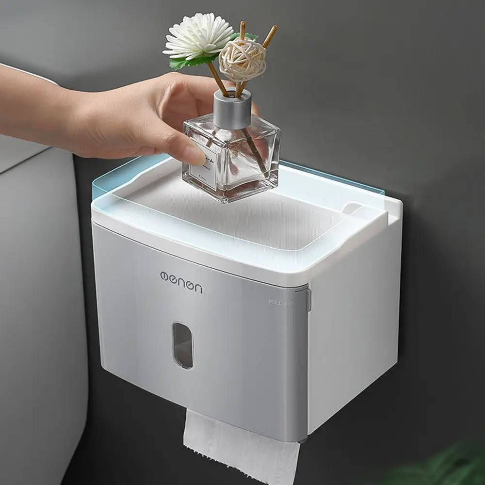

Mounted Waterproof Kitchen Paper Storage Toilet Paper Holder Roll/Draw Paper Dispenser Tissue Box Shelf Storage Rack