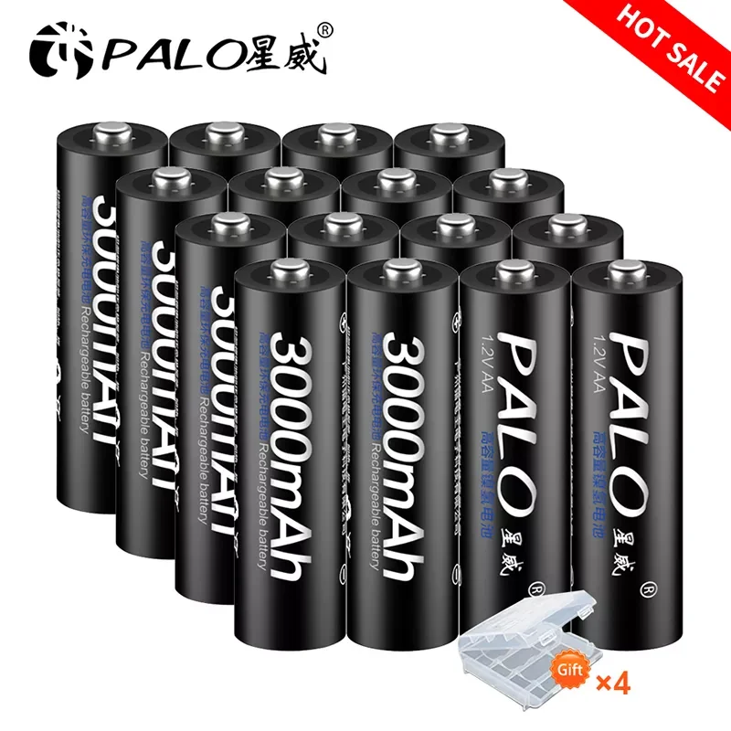 

PALO AA Rechargeable Battery Aa 1.2v Nimh Batteries Rechargeable Battery 2A Batteria Led Flashlight Battery Charger Wholesale