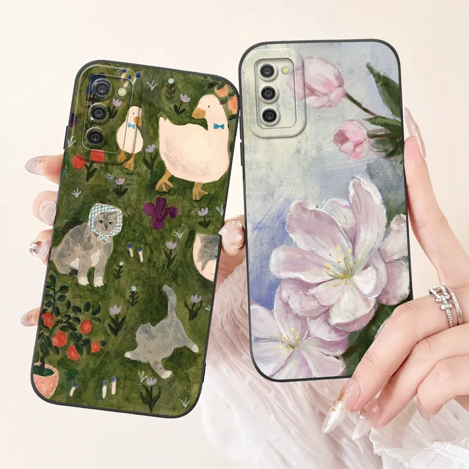 Элегантный мягкий силиконовый чехол с принтом для Samsung Galaxy A03S A02S A03s защитные