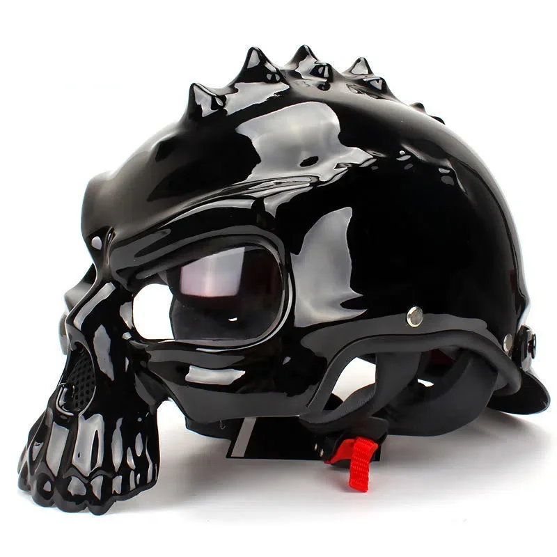 

Retro Motorcycle Helmet Fashion Skull Shape Cos Hats Masks Warrior ABS EPS 3C Dot Four Seasons Helmet Goggles Hat For Men Women