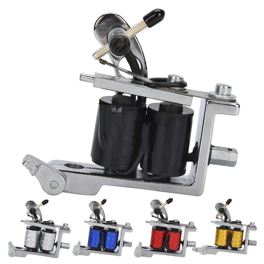 

Professional Manual Coil Machine Liner Amp Shader Body Arts Tattoo Machine Device Makeup Permanent Tatoo Gun Kits 10 Wraps Coils