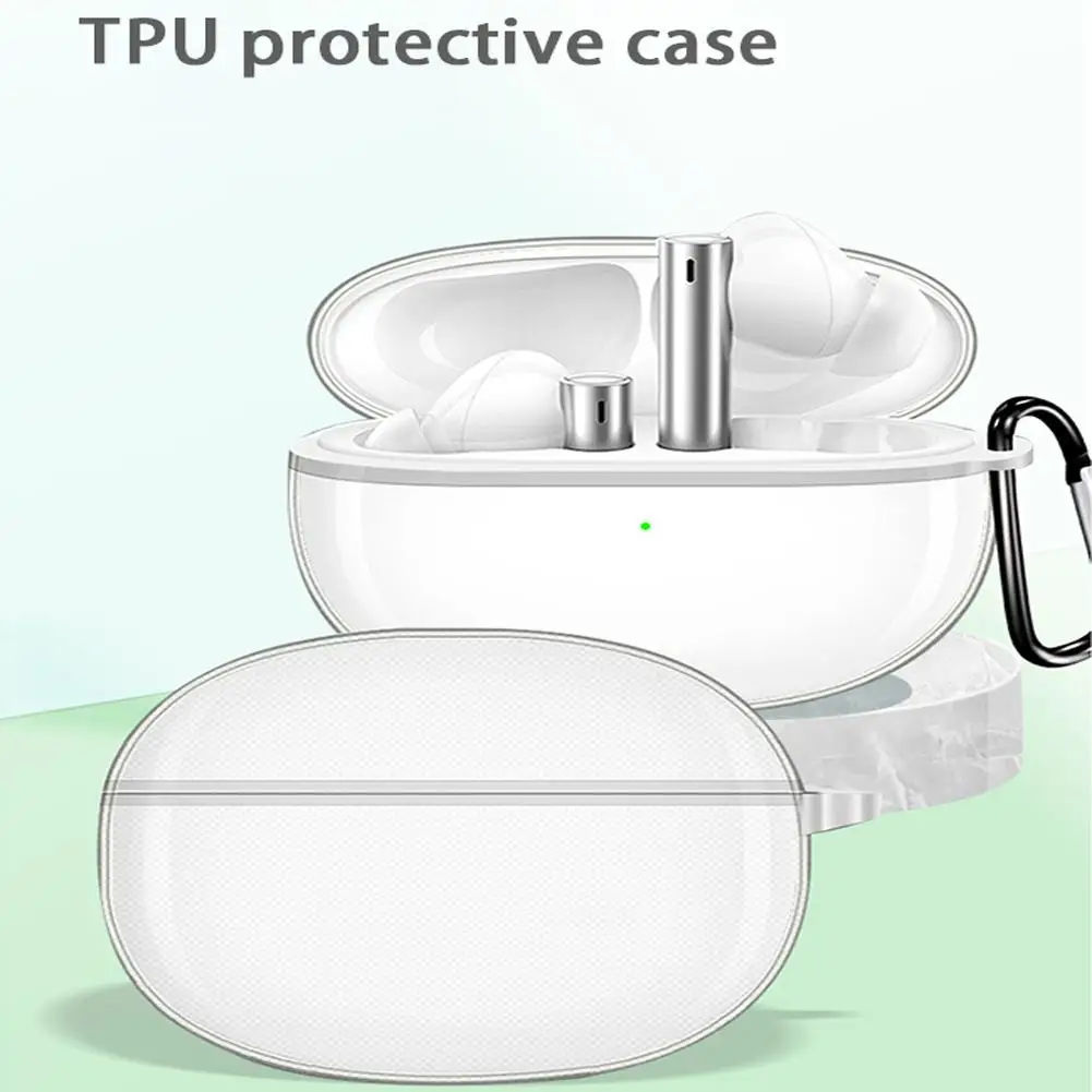

Wireless Bluetooth-compatible Earphone Protective Cover Charging Case Soft Shell with Carabiner Compatible For Realme Buds Air3