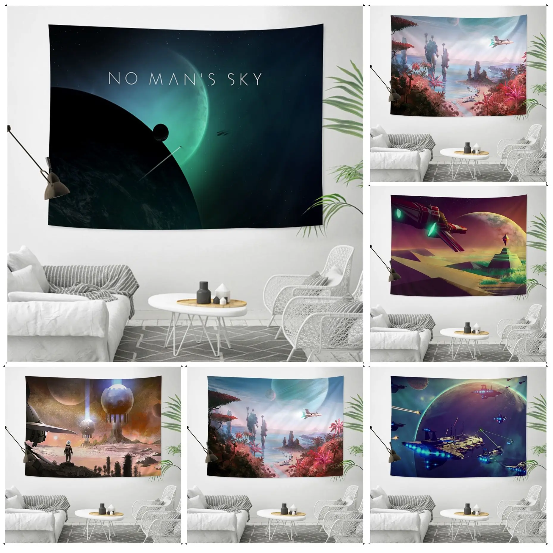 

No Man's Sky Colorful Tapestry Wall Hanging Wall Hanging Decoration Household Cheap Hippie Wall Hanging