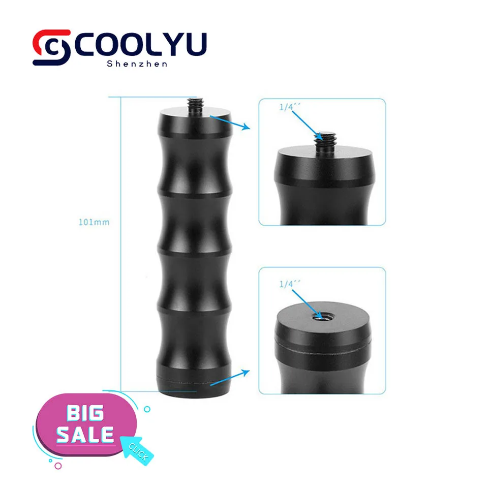 

Ручная ручка из алюминиевого сплава для фотосъемки на открытом воздухе, металлическая ручка, винт 1/4, адаптер с отверстием для винта 3/8, аксессуары для штатива