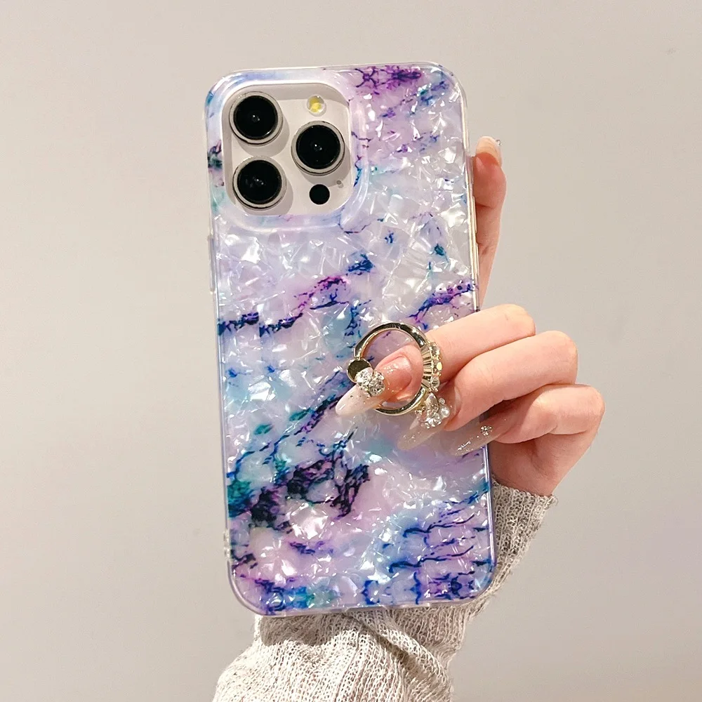 Роскошный лазерный чехол для телефона с мраморным узором и блестящим покрытием