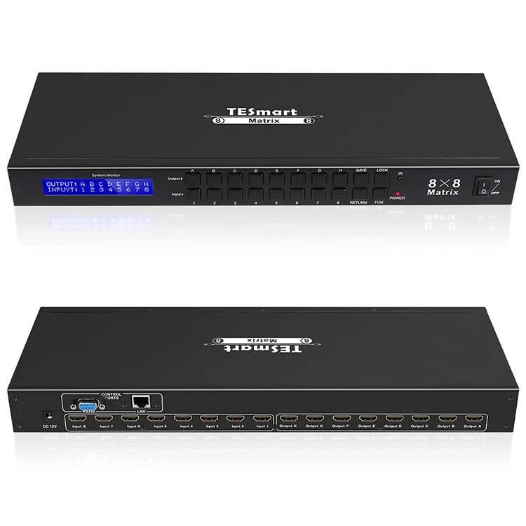 

Матричный коммутатор 8x8 4k HDMI Cat5e управляется стандартным интерфейсом IP