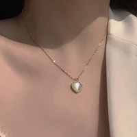 trendy gold heart necklace for women fashion vintage temperament metal choker pendant necklace wedding party gift 2022 new