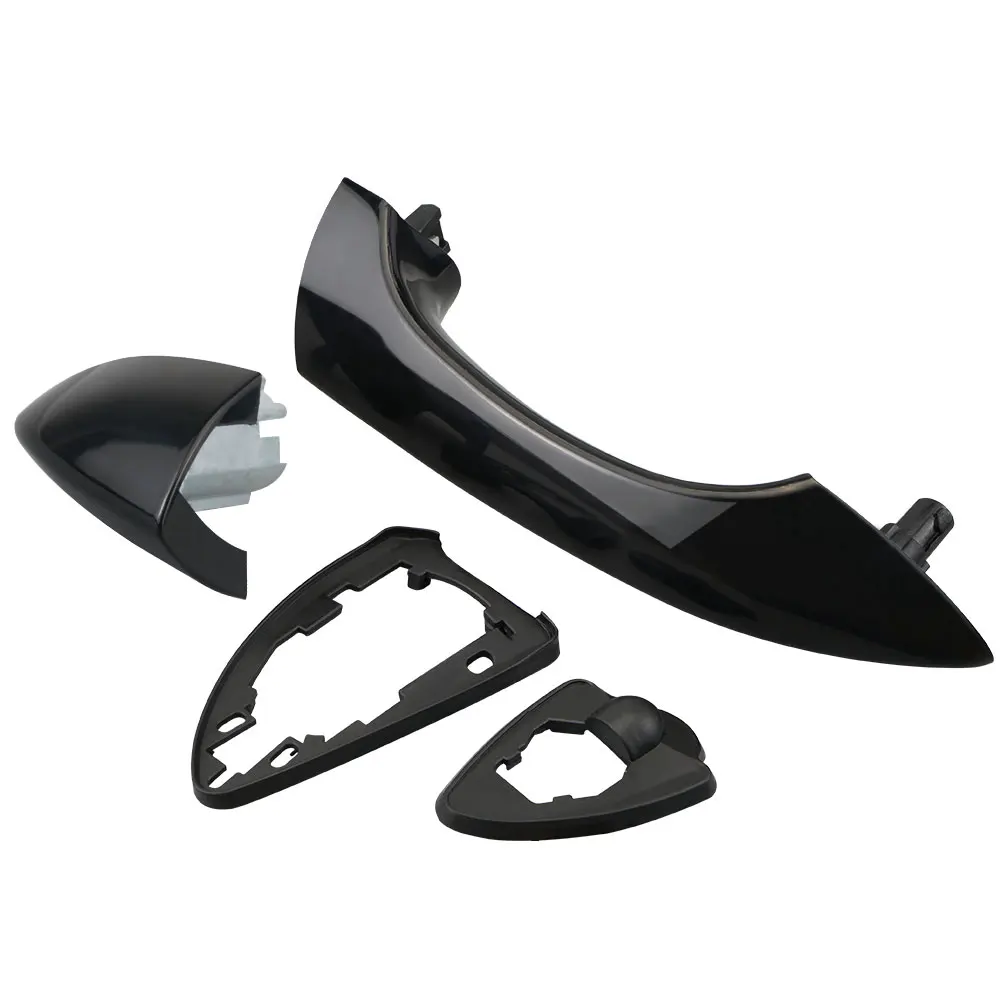 

NICECNC Exterior Door Handle Rear Right & Left For BMW X5 2000-2006 Bright Black ABS Metal Car Replacement Parts