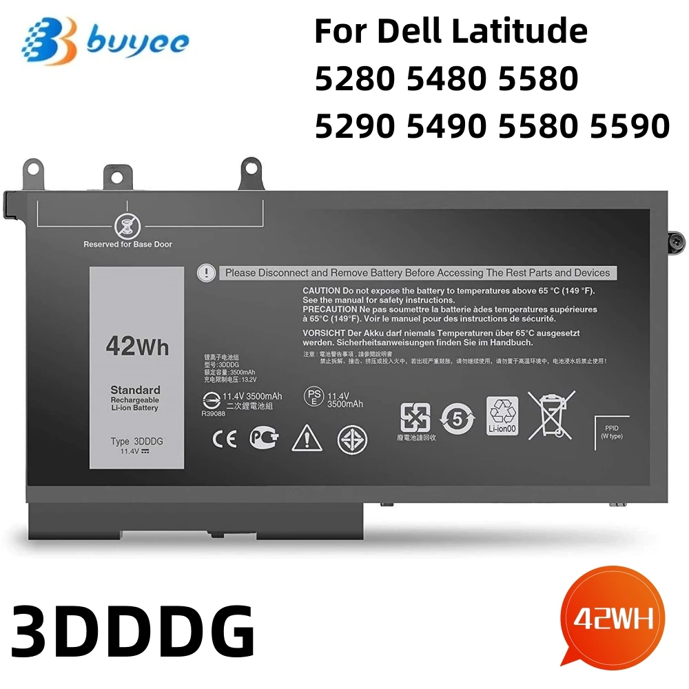 

11.4V 42WH 3DDDG Laptop Battery For Dell Precision M3520 M3530 Latitude 5580 5488 5290 5288 E5480 E5490 E5580 E5590 Series