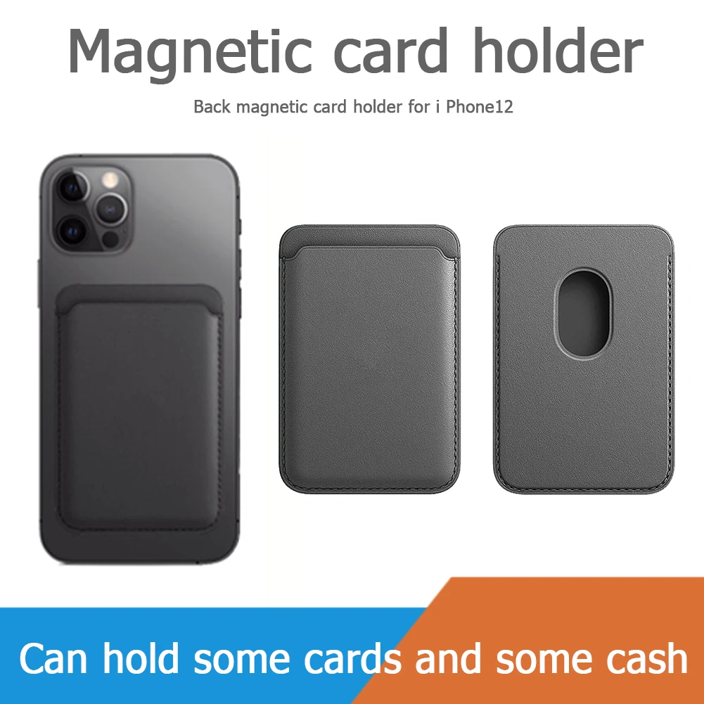 

Genuine Leather Magnetic Card Holder Mobile Phone Wallet Case Credit ID Card for iPhone 12 Pro Max 12 Pro 12 Mini 12