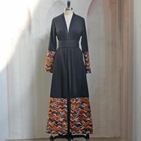 robe femme musulmane 2022 new elegant fashion long sleeve dubai arab black middle east muslim dress abayas for women