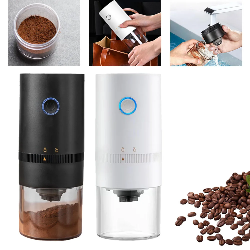 

Electric Coffee Grinder 2-3 Cup Automatic Conical Burr Coffee Bean Mill Portable USB Rechargeable Machine Espresso Grind Supplie