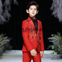 boys suits wedding tuxedos 2 piece stage show dresses party jackets set kids blazers custom outfits costume blanc garcon