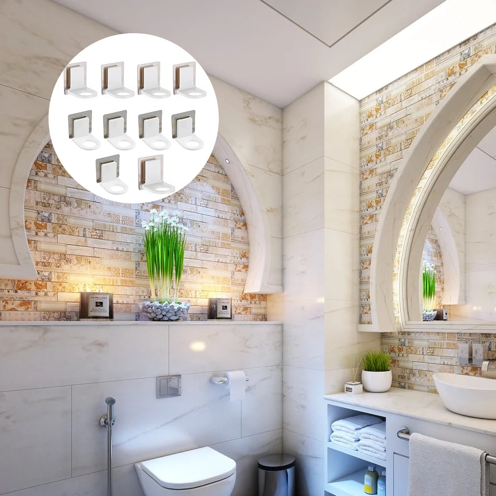 

10 PCS Shower Gel Bottle Stand Hook Wall Hanging Bathroom Rack Bracket Metal Brackets Wall Mounted Holder Hanging