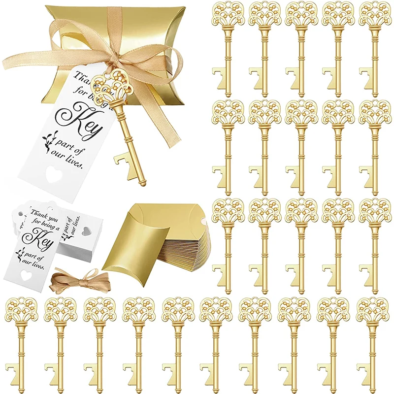 For Wedding Vintage Rose Gold Key Opener Favors Gift Wedding Party Decoration