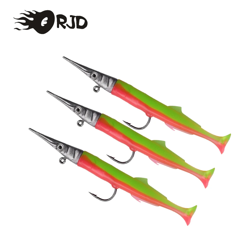 

ORJD Minnow Lead Head Fishing Lure Wobbler T Tail Black Tunas Track Accessories Luminous Bass Shad Carp Soft Fishing Baits Set