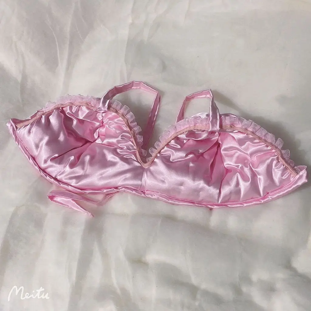 Мужской бондаж BF Pink шелковистая чашка D с кружевной каймой танцевальные костюмы