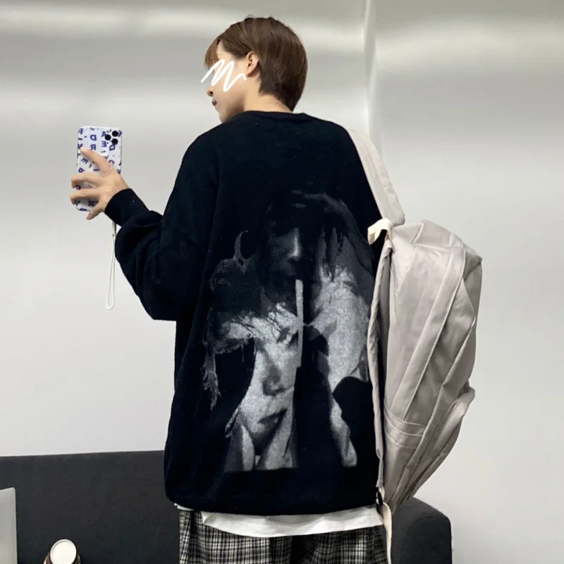 

New Arrival Back Human Print High Street Woman Oversize Sweater Unisex Man Sweatshirt Pullover Shirt Casual Jersey Autumn Winter
