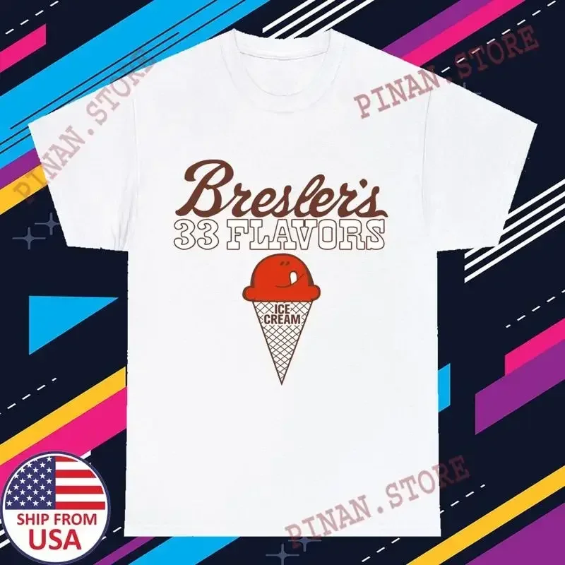 Фото Мужская футболка Bresler'S 33 Flavors Ice Cream белого и серого цвета, размер S 5XL №1
