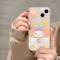 sanrio my melody 3d phone cases for xiaomi redmi k40 k30 k20 note 11 10 9 8 7 pro transparent cover