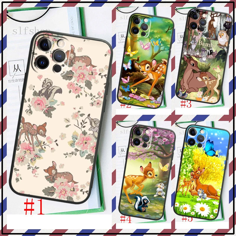 

Bambi Disney Cartoon Phone Case For Apple iPhone 14 13 12 11 SE XS XR X 7 8 6 5 mini Plus Pro MAX 2020 Black FUndas TPU