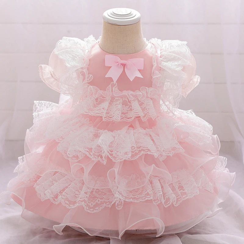

2022 New Year Christening Birthday Dress For Baby Girl DressToddler Floral Princess Dress Girl Dresses Party Wedding 1 2 5 Year