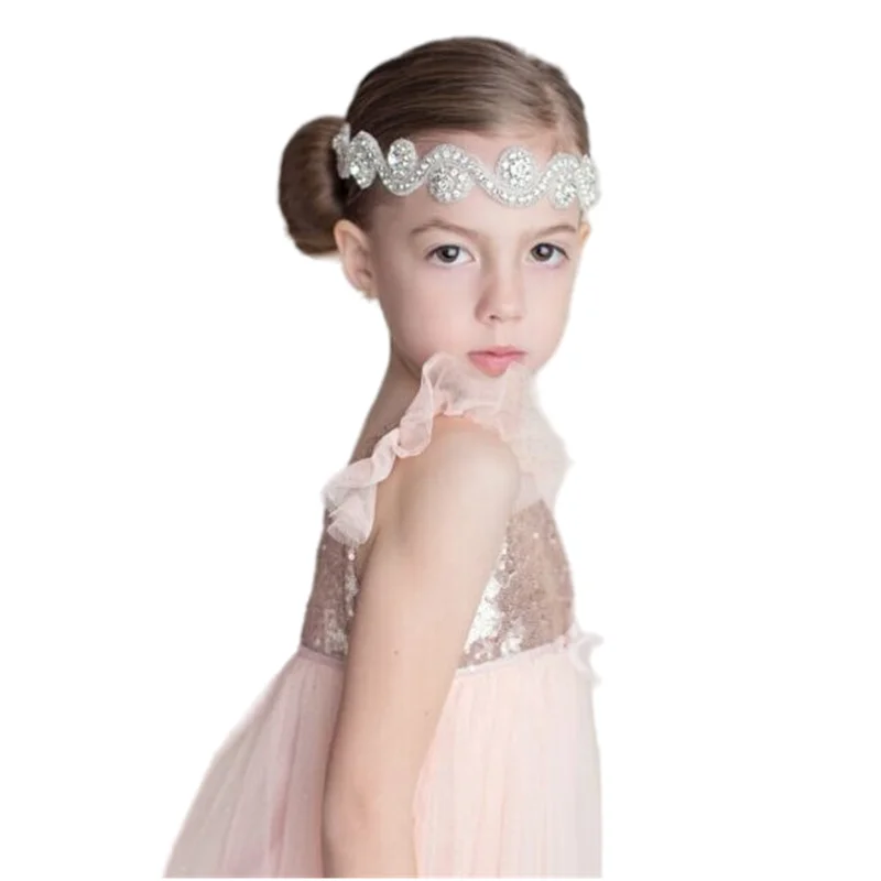 

Свадебный стиль, Яркие Камни, эластичная лента на хвост, Модная элегантная вечерняя Детская повязка для волос, аксессуары для волос для взрослых