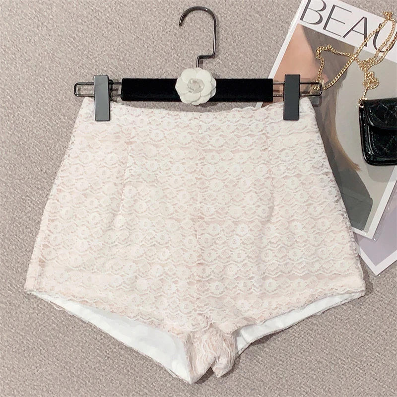2023 Spring and Summer New Casual Short Pants Elegant Lady Lace High Waist Slimming Hot Pants Shorts for Women