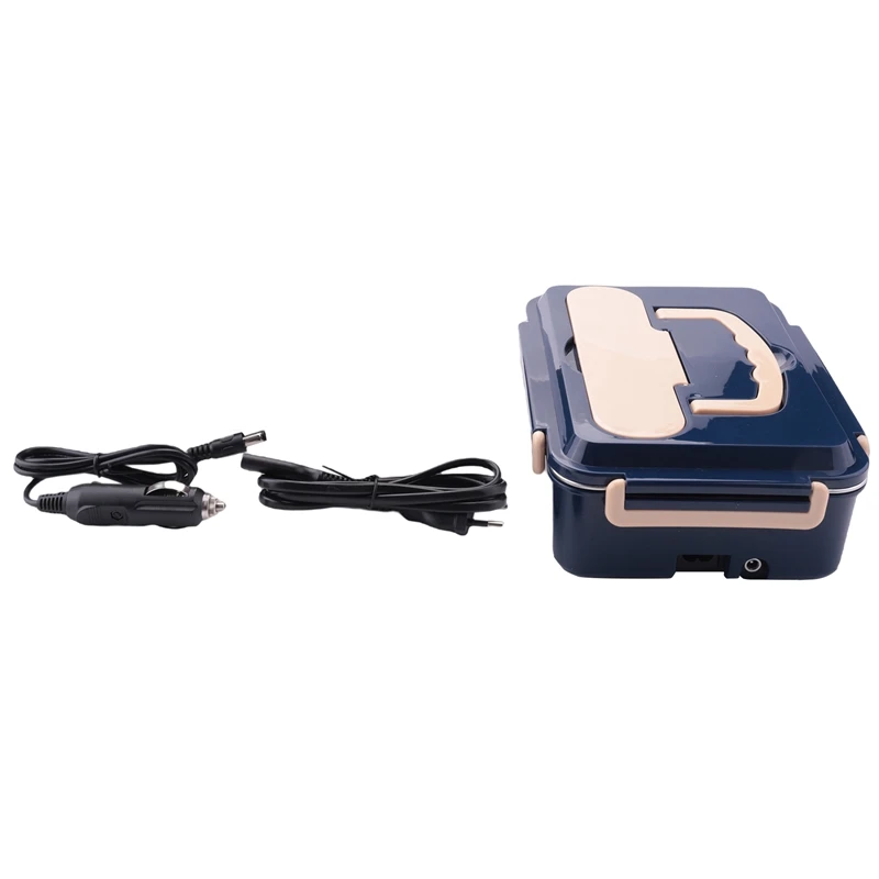 Electric Lunch Box With Spoon And Chopstick Portable Food Warmer For 220V Household And 12V/24V Car/Truck ,EU Plug