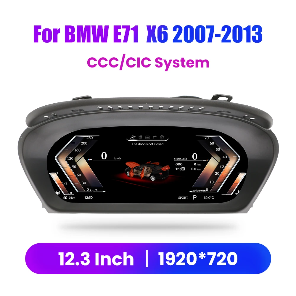 

Для BMW E70 X5 E71 X6 2007-2013 CCC CIC 12,3-дюймовый автомобильный ЖК-дисплей, цифровая приборная панель, приборная панель, спидометр, виртуальный кабин