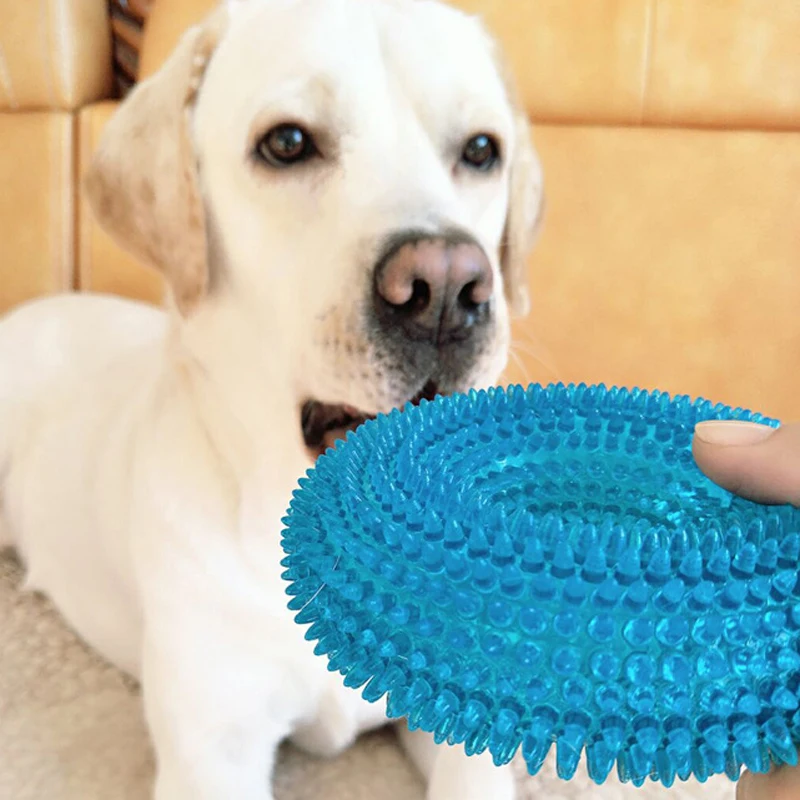 

Squeak Chew Pet Toys For Golden Retriever Large Dogs Training Funny Chew Thorn Circle Ring Small Dog Toys Sound Interactive