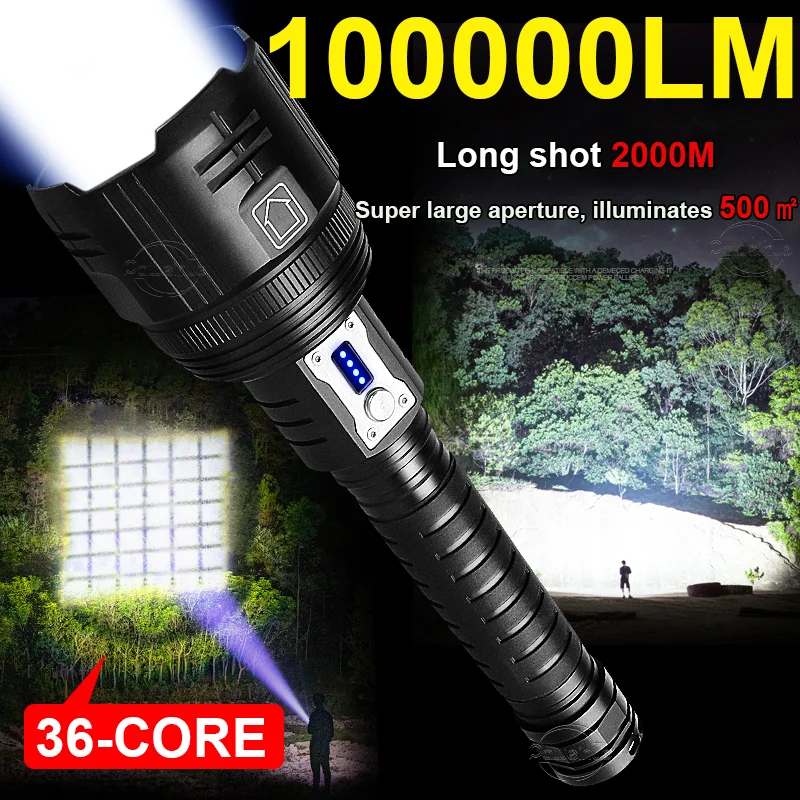 

Мощный фонарик XHP360, Ультраяркий яркий фонарик, USB Перезаряжаемый фонарик, военный тактический фонарь, фонарь для охоты и кемпинга