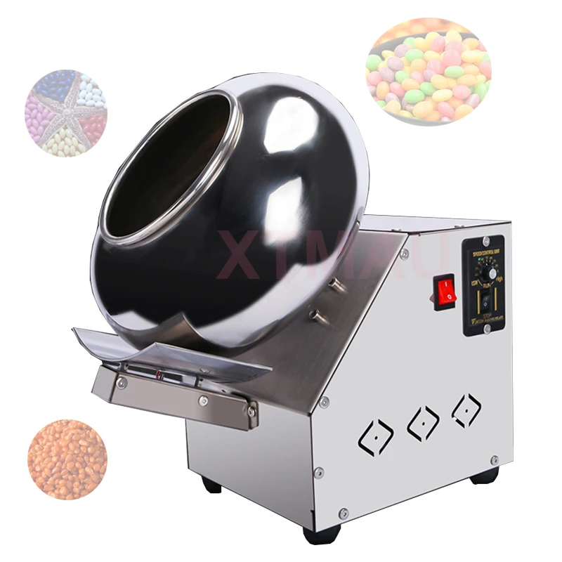 

Small Stainless Steel Automatic Coater Pan Peanut Coating Machine For Sugar Candy Chocolate Belt Nuts Flour Food