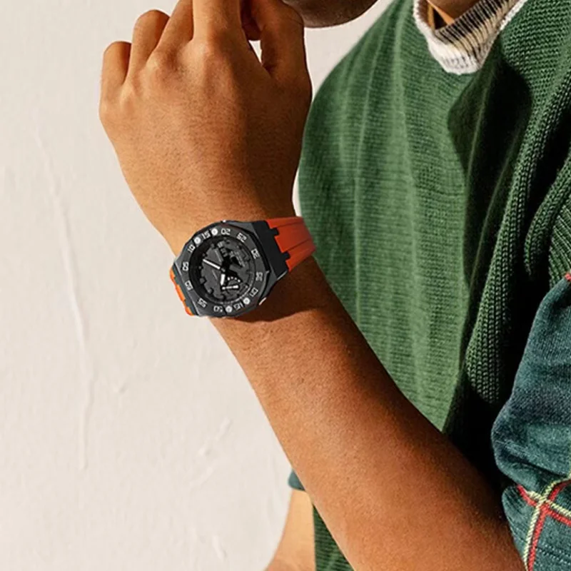 CasiOak Mod Kit GEN4 GA2100 Metal Bezel for Casio Modification 3rd 4rd Generation Rubber Watch Case Strap GA 2100/2110 Steel Kit